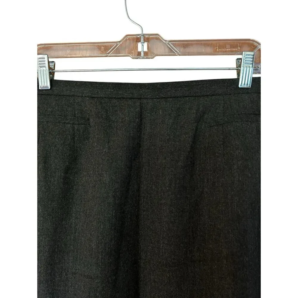 Harve Benard Holtzman Women’s Brown 100% Wool Lined Long Pencil Skirt Size 12